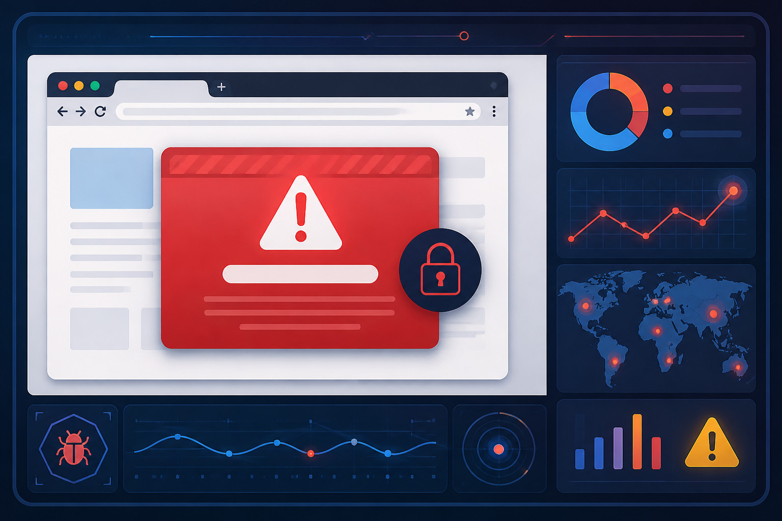 偽の感染警告でブラウザがロックしたように見えたGoogle広告か