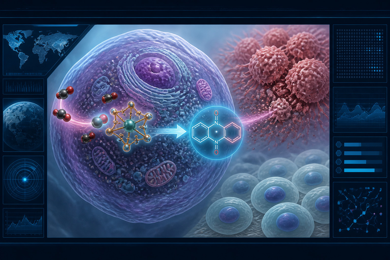 Cancer-cell carbon monoxide converted into anticancer-active molecules in cell culture
