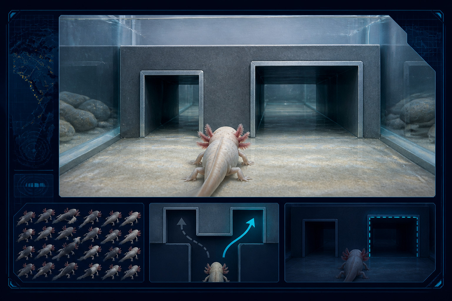 Axolotls Preferred Larger Passages Even in Darkness in a Reported Experiment