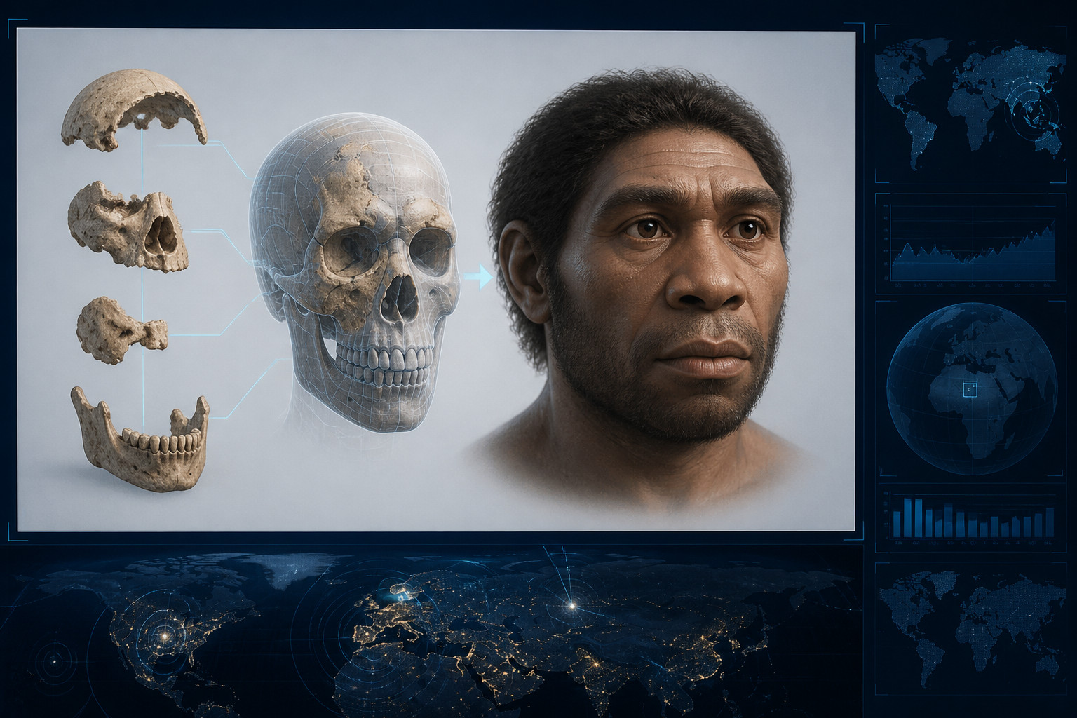 最古のホモ・サピエンス化石を基にしたデジタル顔貌推定図
