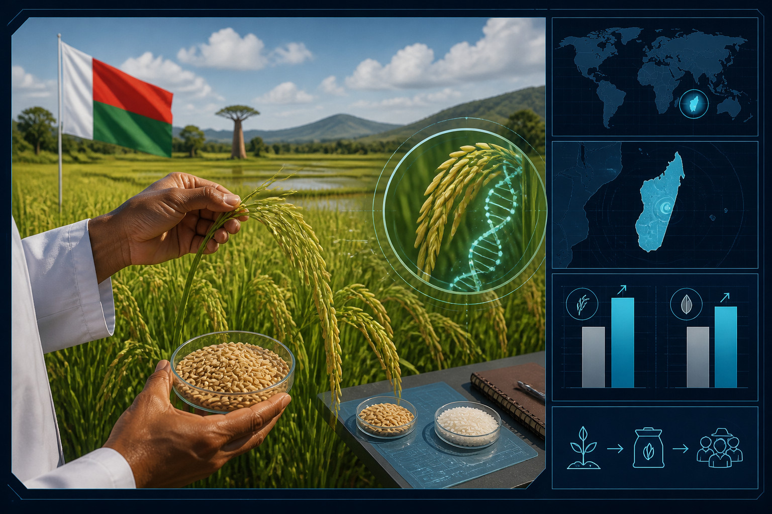 Besalohy reportedly registered as a rice cultivar in Madagascar after trials showed 9% higher yield