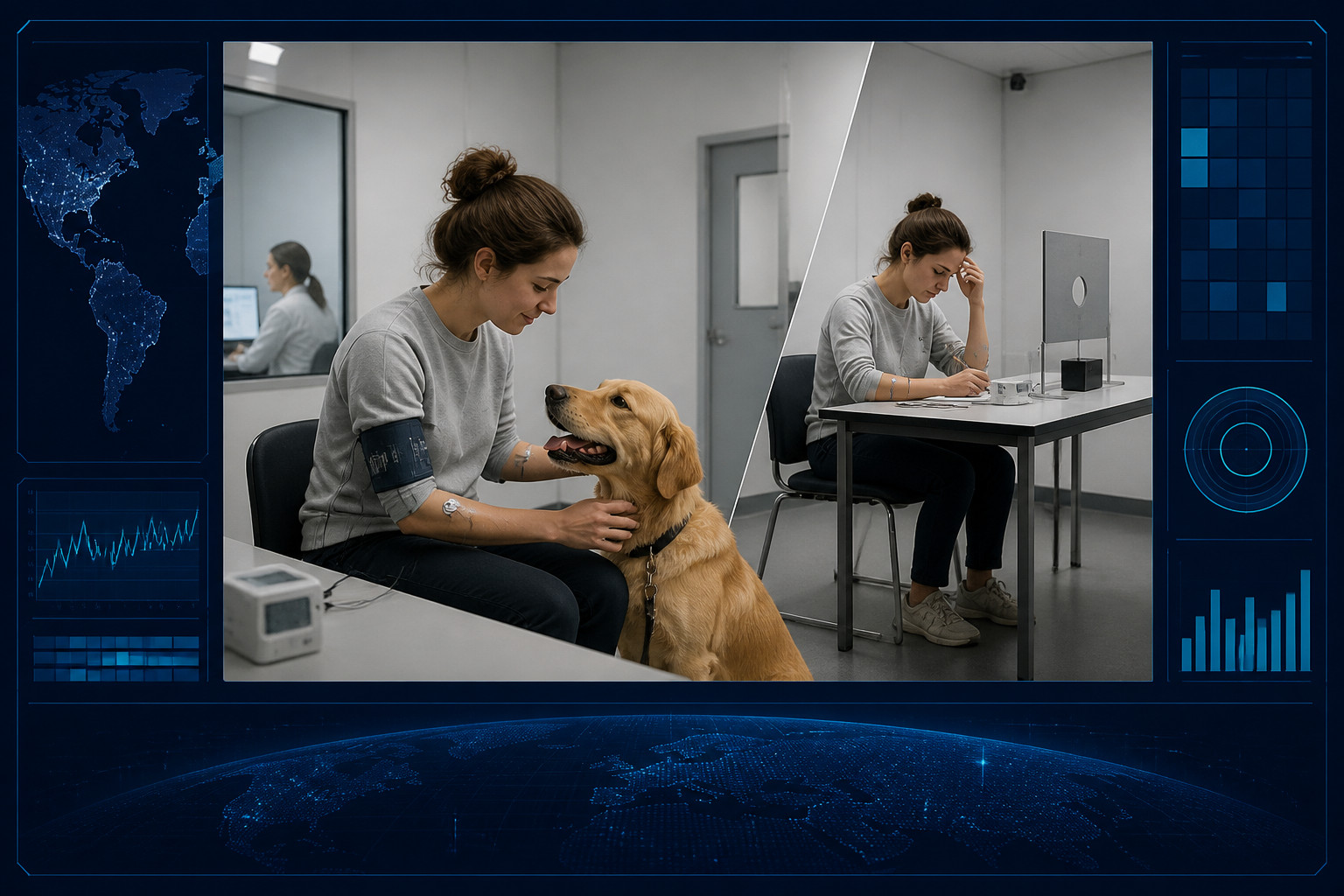 犬との接触、次の実験課題で低い生理学的ストレス反応と関連
